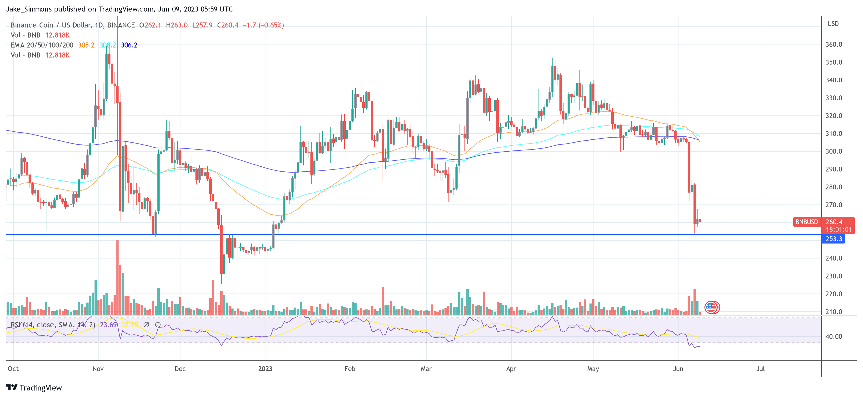 Precio Binance BNB