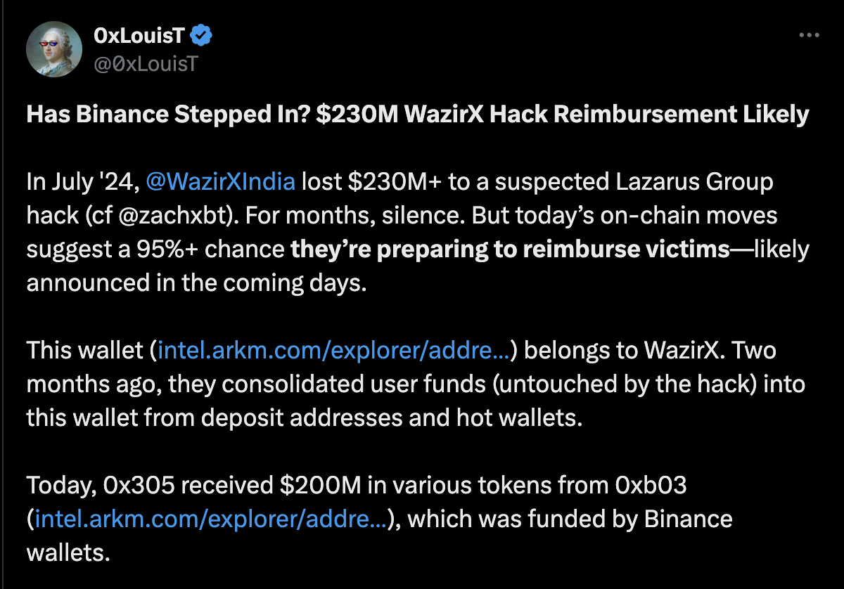 Alerta para clientes de WazirX.