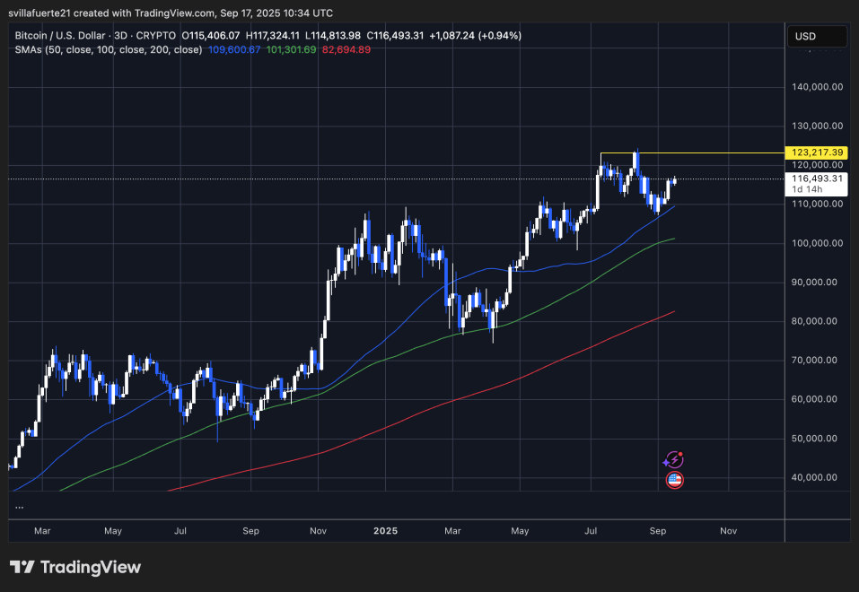 BTC Prueba de Resistencia Clave | Fuente: Gráfico BTCUSDT en TradingView