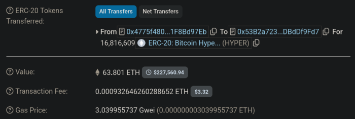 Compra reciente de hiperballena bitcoin por valor de más de 200k.