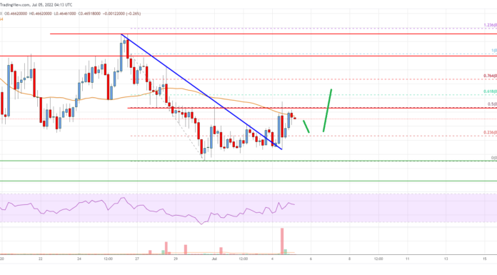 Análisis de precios de Cardano (ADA): los toros enfrentan obstáculos cercanos a $ 0.48