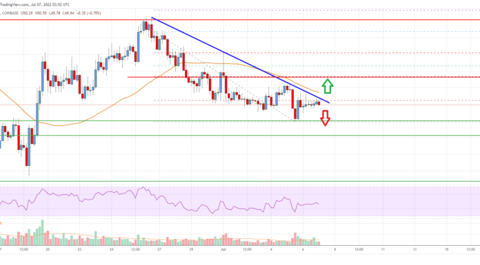 Análisis de precios de Litecoin (LTC): posible recuperación si supera los $50