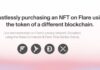 Comprar sin confianza un NFT en Flare usando el token de una cadena de bloques diferente