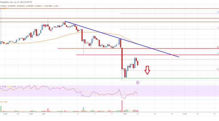 El precio de Stellar Lumen (XLM) se enfrenta a una tarea cuesta arriba cerca de $ 0.086