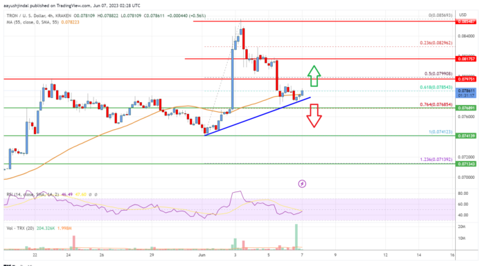 Análisis de precios de Tron (TRX): Soporte clave de tendencia alcista intacto
