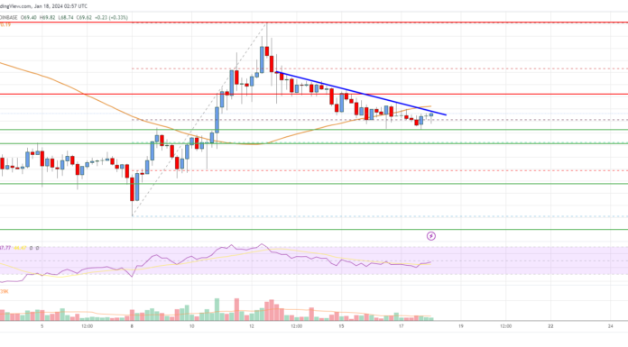 Análisis de precios de Litecoin (LTC): los alcistas protegen el soporte clave en $ 68