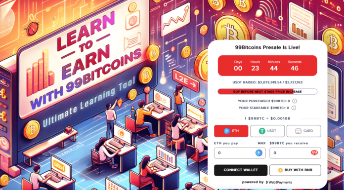 El token para aprender a ganar $99BTC podría dispararse siete veces: 99Bitcoins revoluciona la educación sobre criptomonedas