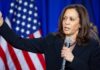 Las probabilidades de Kamala Harris como candidata presidencial empatan con las de Trump en Polymarket