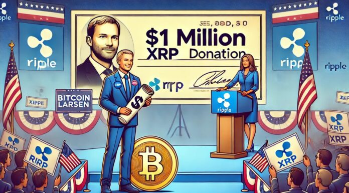 El cofundador de Ripple, Chris Larsen, envía una donación de XRP de 1 millón de dólares a Kamala Harris