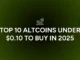 ¡Las 10 mejores altcoins por menos de $ 0,10 para comprar en 2025!