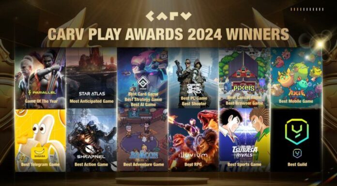Los premios CARV Play Awards 2024 honran la excelencia en los juegos en 16 categorías