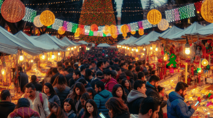 Cientos de personas utilizan bitcoin para comprar en un mercado navideño en México.