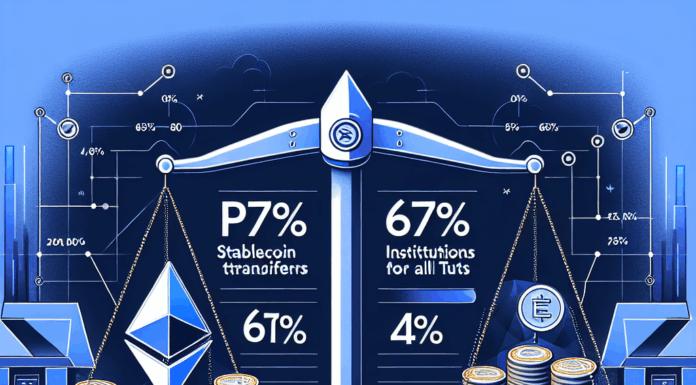 El 67% de las transferencias de Stablecoin en Ethereum son P2P, aunque las instituciones controlan el volumen.