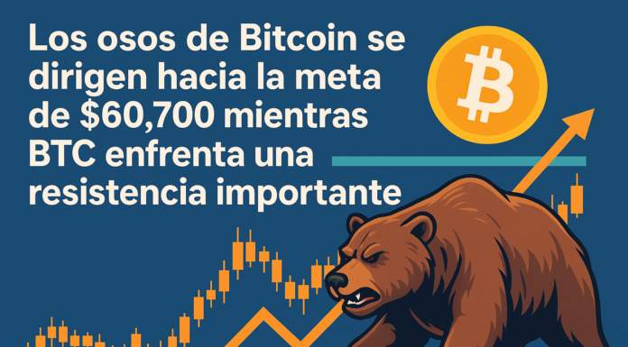 Los osos de Bitcoin se dirigen hacia la meta de $60,700 mientras BTC enfrenta una resistencia importante.