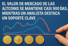 El valor de mercado de las altcoins se mantiene casi 900 días, mientras un analista destaca un soporte clave.