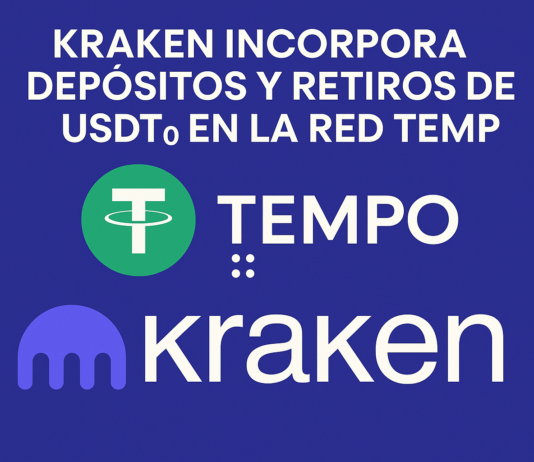 Kraken incorpora depósitos y retiros de USDT0 en la red Tempo.