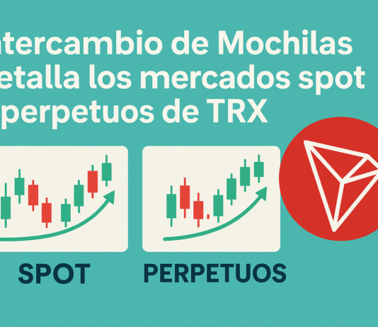 Intercambio de Mochilas detalla los mercados spot y perpetuos de TRX.