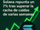 Solana repunta un 7% tras superar la racha de caídas de varias semanas.