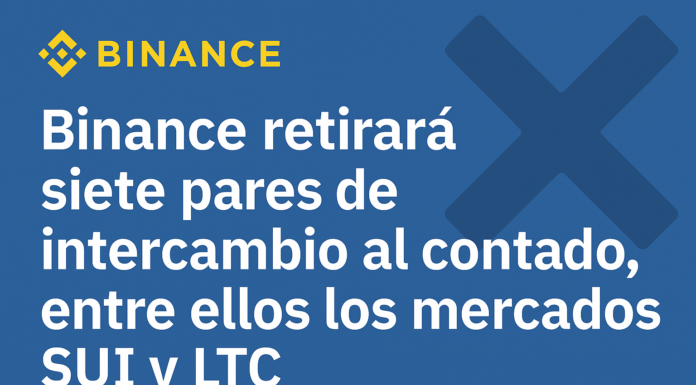 Binance retirará siete pares de intercambio al contado, entre ellos los mercados SUI y LTC.