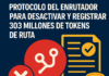 Protocolo del enrutador para desactivar y registrar 303 millones de tokens de RUTA.