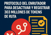 Protocolo del enrutador para desactivar y registrar 303 millones de tokens de RUTA.