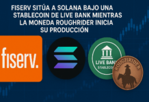 Fiserv sitúa a Solana bajo una stablecoin de Live Bank mientras la moneda Roughrider inicia su producción.